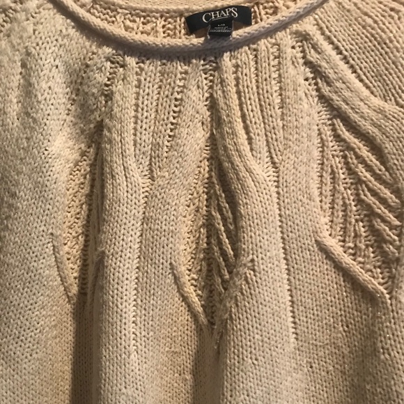 Chaps crew neck sweater with sparkle threads Sz L - Picture 3 of 4